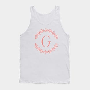 Pink Monogram- Letter G Tank Top